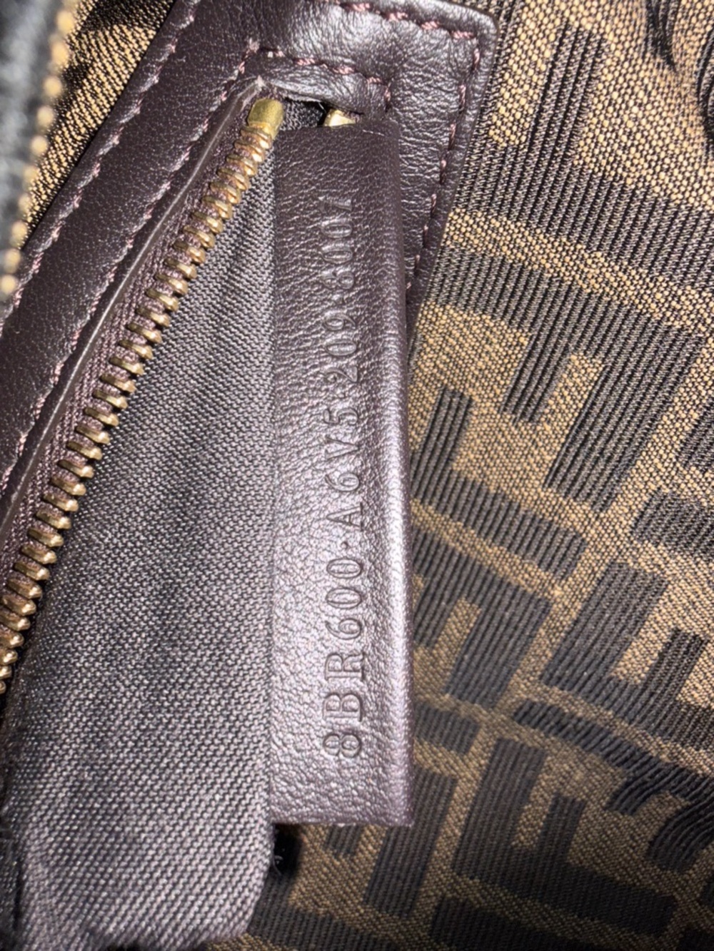 Fendi Brown and Black FF Logo Baguette Shoulder Bag with Gold Hardware - Picture 7 of 13